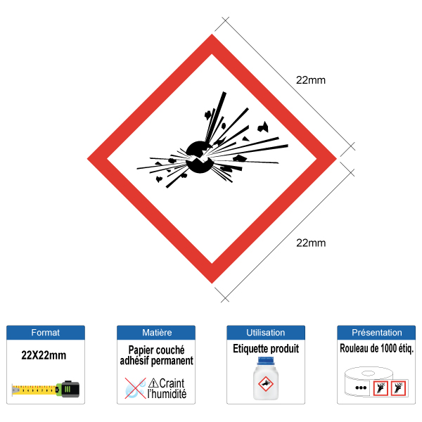 SGH01 Étiquette CLP Matière explosive