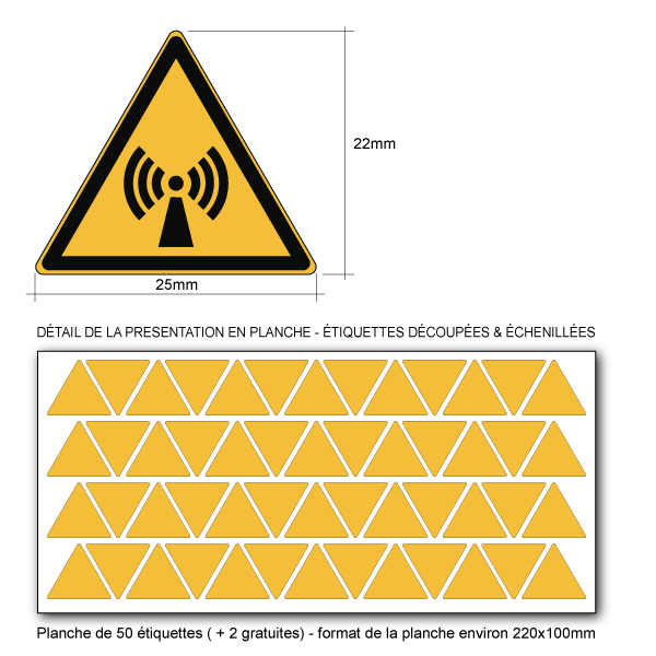Picto DANGER RADIATIONS NON IONISANTES - W005 - Norme ISO 7010 Picto DANGER RADIATIONS NON IONISANTES - W005 - Norme ISO 7010