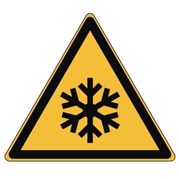 Pictogramme DANGER BASSES TEMPÉRATURES, CONDITIONS DE GEL  - W010 - Norme ISO 7010