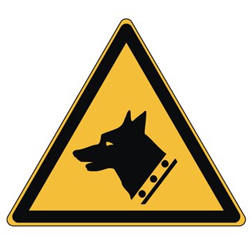 Pictogramme DANGER CHIEN DE GARDE - W013 - Norme ISO 7010