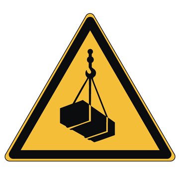 Pictogramme DANGER CHARGES SUSPENDUES - W015 - Norme ISO 7010