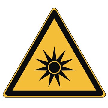 Pictogramme DANGER RAYONNEMENT OPTIQUE - W027 - ISO 7010