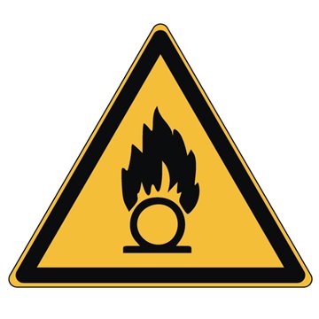 Pictogramme DANGER SUBSTANCES COMBURANTES - W028 - ISO 7010