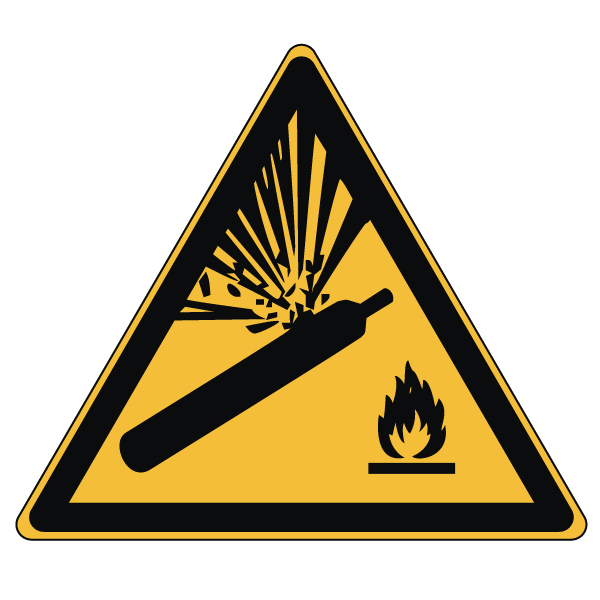Pictogramme DANGER BOUTEILLE PRESSURISÉ - W029 - ISO 7010