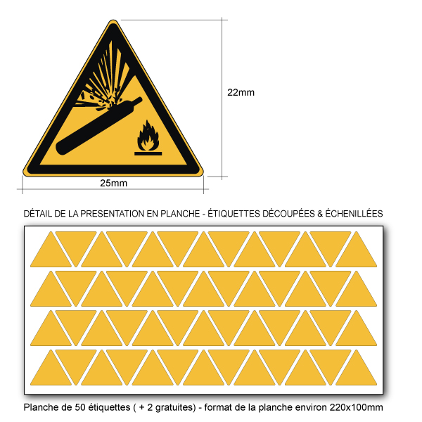 Pictogramme DANGER BOUTEILLE PRESSURISÉE - W029 - ISO 7010