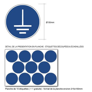 Pictogramme MISE A LA TERRE OBLIGATOIRE - M005 - ISO 7010