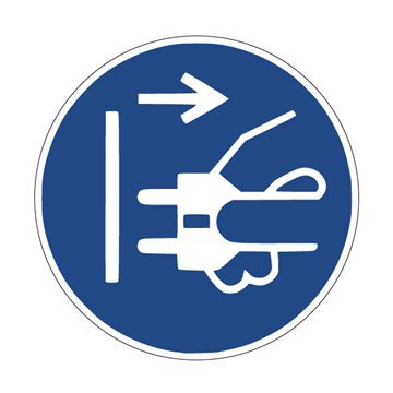 Pictogramme DÉBRANCHER LA PRISE D'ALIMENTATION DU SECTEUR - M006 - ISO 7010