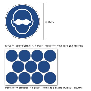 Pictogramme LUNETTES DE PROTECTION OPAQUES OBLIGATOIRES - M007 - ISO 7010