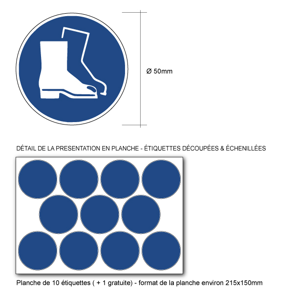 Pictogramme CHAUSSURES DE SÉCURITÉ OBLIGATOIRES - M008 - ISO 7010