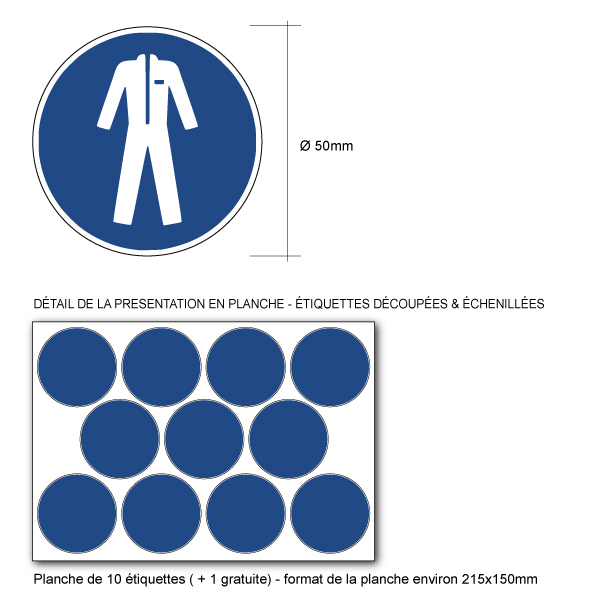 Pictogramme VÊTEMENTS DE PROTECTION OBLIGATOIRES - M010 - ISO 7010