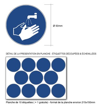 Pictogramme LAVAGE DES MAINS OBLIGATOIRES - M011 - ISO 7010