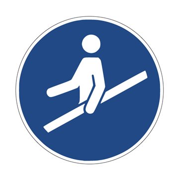 Pictogramme UTILISER LA MAIN COURANTE - M012 - ISO 7010