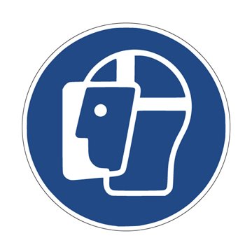 Pictogramme VISIÈRE DE PROTECTION OBLIGATOIRE - M013 - ISO 7010