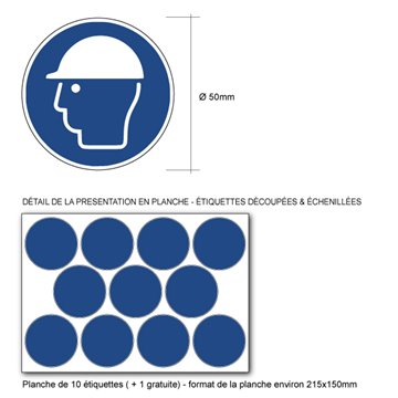 Pictogramme CASQUE DE PROTECTION OBLIGATOIRE - M014 - ISO 7010
