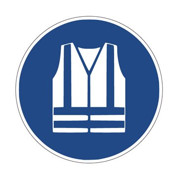 Pictogramme GILET DE SÉCURITÉ HAUTE VISIBILITÉ OBLIGATOIRE - M015 - ISO 7010