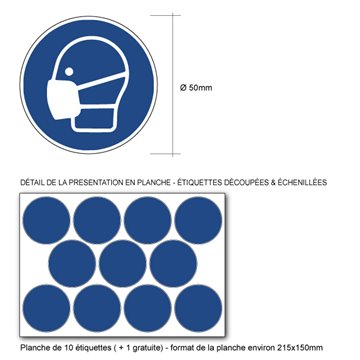 Pictogramme MASQUE OBLIGATOIRE - M016 - ISO 7010