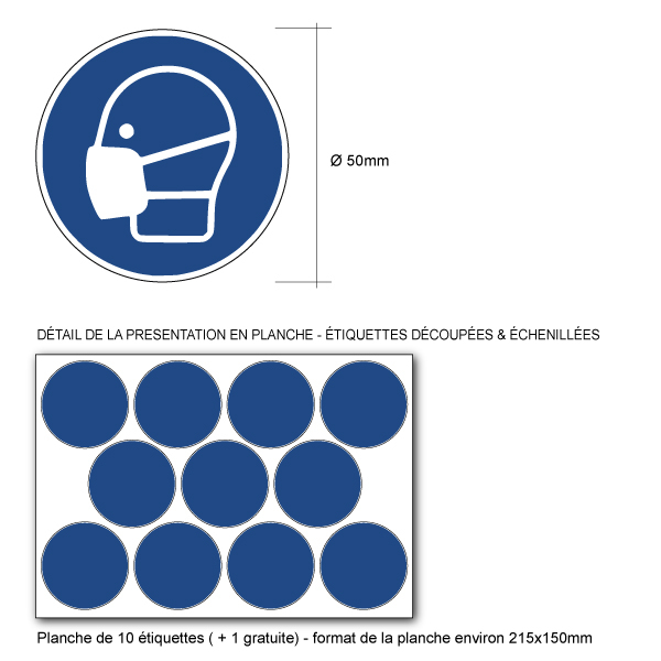 Pictogramme MASQUE OBLIGATOIRE - M016 - ISO 7010