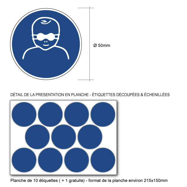 Pictogramme PROTECTION OPAQUE DES YEUX OBLIGATOIRE POUR LES ENFANTS EN BAS ÂGE - M025 - ISO 7010