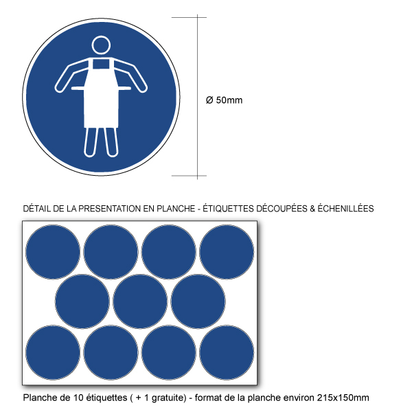 Pictogramme TABLIER DE PROTECTION OBLIGATOIRE - M026 - ISO 7010