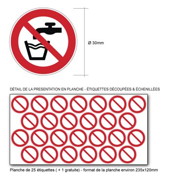 Pictogramme EAU NON POTABLE - P005 - ISO 7010