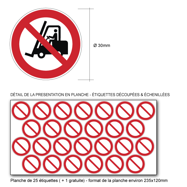 Pictogramme INTERDIT AUX CHARIOTS ÉLÉVATEURS - P006 - ISO 7010