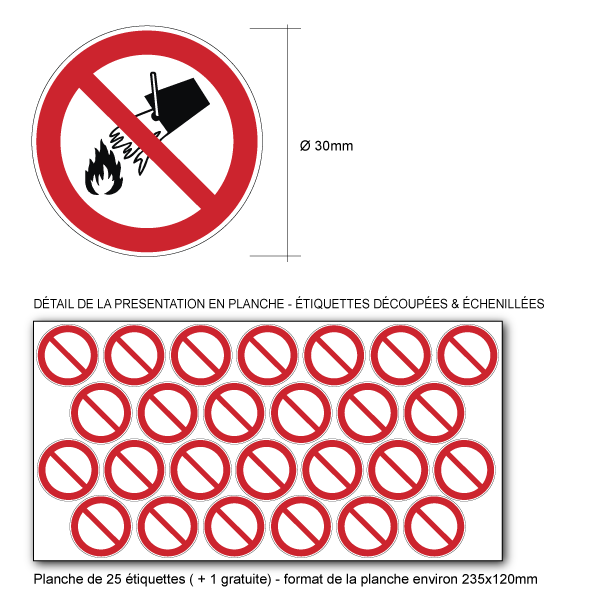 Pictogramme INTERDICTION D'ÉTEINDRE AVEC L'EAU - P011 - ISO 7010