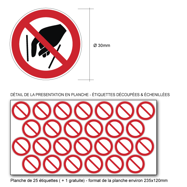 Pictogramme INTERDICTION DE METTRE LES MAINS - P015 - ISO 7010
