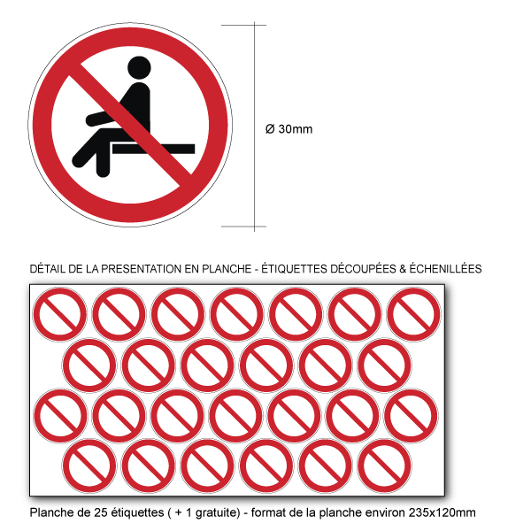 Pictogramme INTERDICTION DE S'ASSEOIR- P018 - ISO 7010