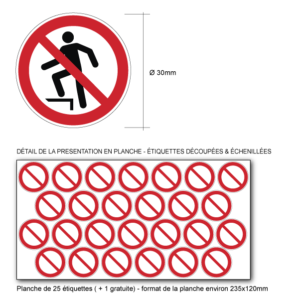 Pictogramme INTERDICTION DE MARCHER SUR LA SURFACE - P019 - ISO 7010