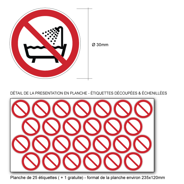 Pictogramme INTERDICTION D'UTILISER CE DISPOSITIF DANS UN RÉSERVOIR REMPLI D'EAU  - P026 - ISO 7010