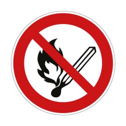Pictogramme FLAMMES NUES INTERDITES - P003 - ISO 7010