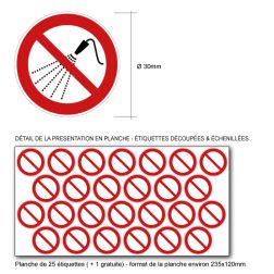 Pictogramme INTERDICTION D'ASPERGER AVEC DE L'EAU - P016 - ISO 7010