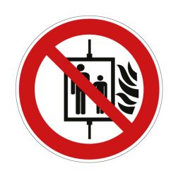 Pictogramme INTERDICTION D'UTILISER L'ASCENSEUR EN CAS D'INCENDIE - P020 - ISO 7010