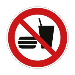 Pictogramme INTERDICTION DE MANGER OU BOIRE- P022 - ISO 7010