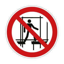 Pictogramme INTERDICTION D'UTILISER UN ÉCHAFAUDAGE INCOMPLET- P025 - ISO 7010