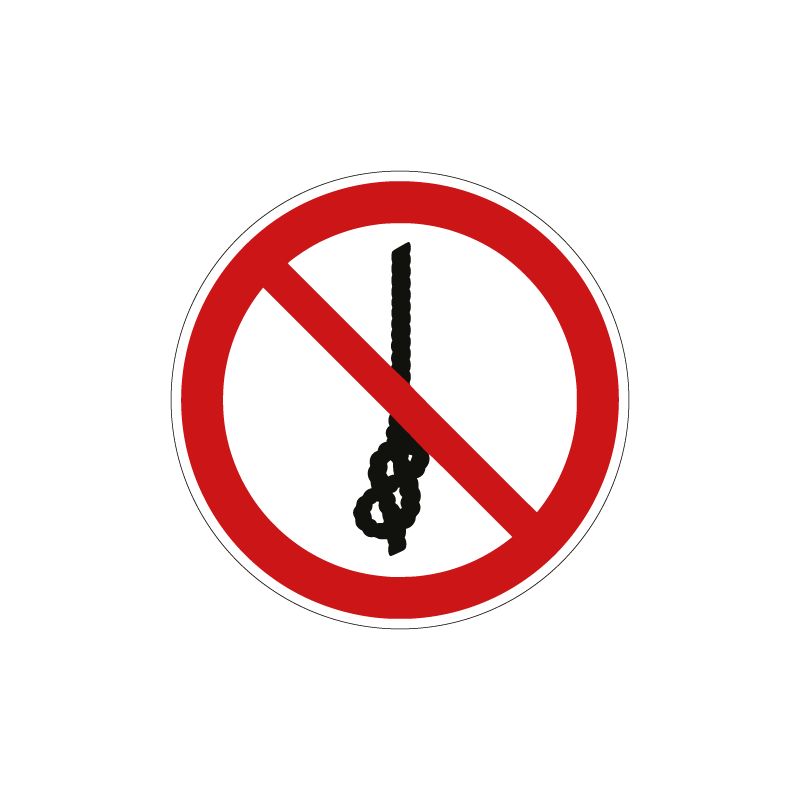 Pictogramme INTERDICTION DE FAIRE DES NOEUDS SUR LA CORDE - P030 - ISO 7010