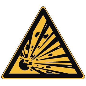 Etiquette triangle matières explosives  ISO 71010 W002