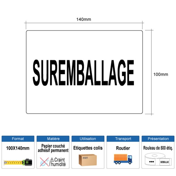 Étiquette Suremballage-CB-RLX500EX.